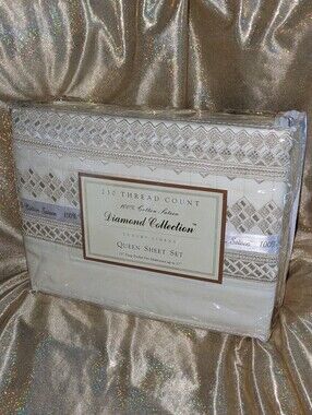 Queen Sheet Set 230-Thread Count Cream/Gold